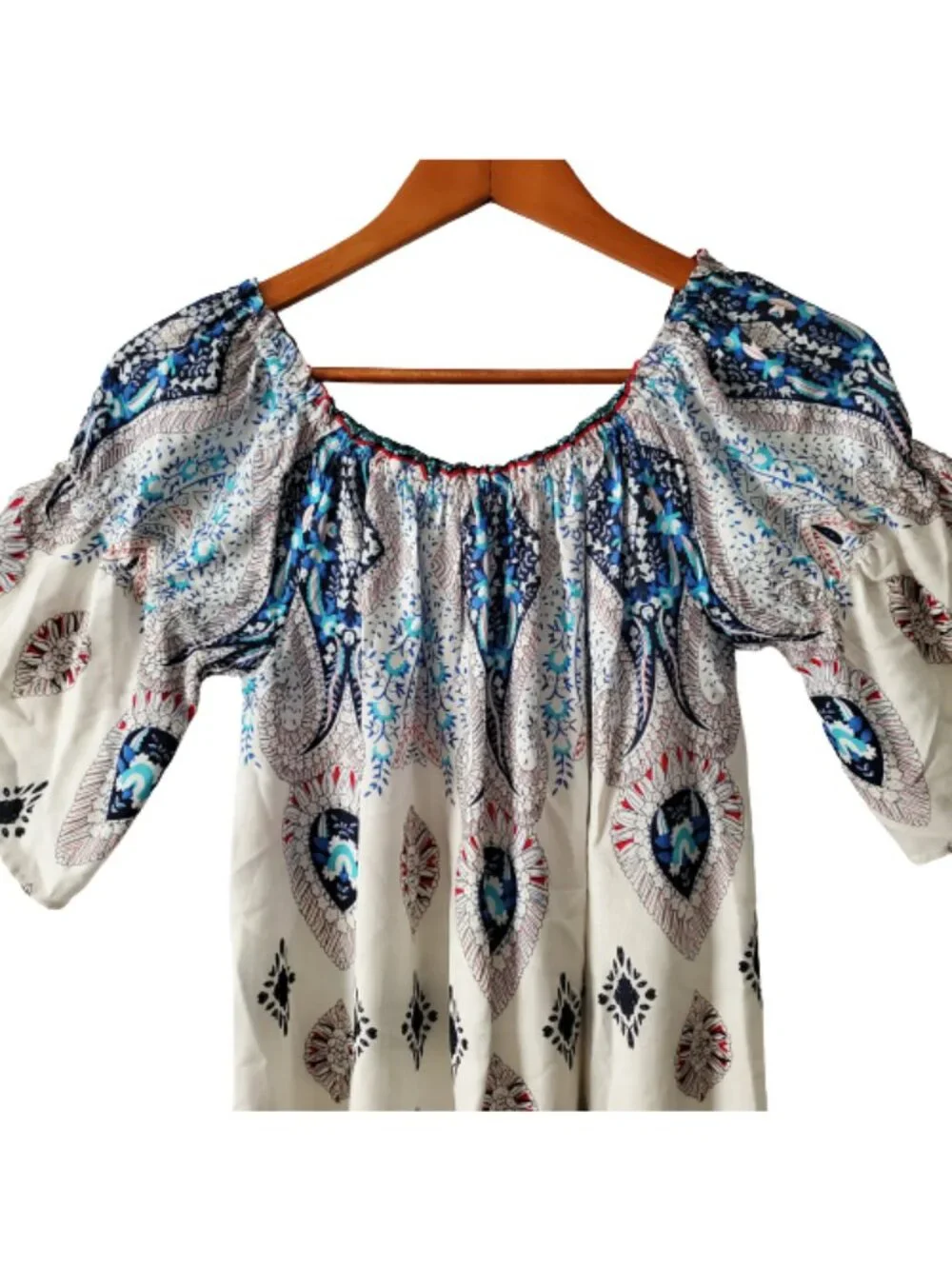 UMGEE Women's Floral Bell Sleeves Off-Shoulder Tunic Mini Dress Size Small‎ - Picture 4 of 14